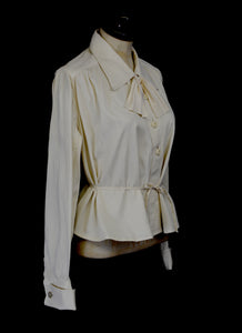 Vintage 1920s Cream Cotton Riding Blouse