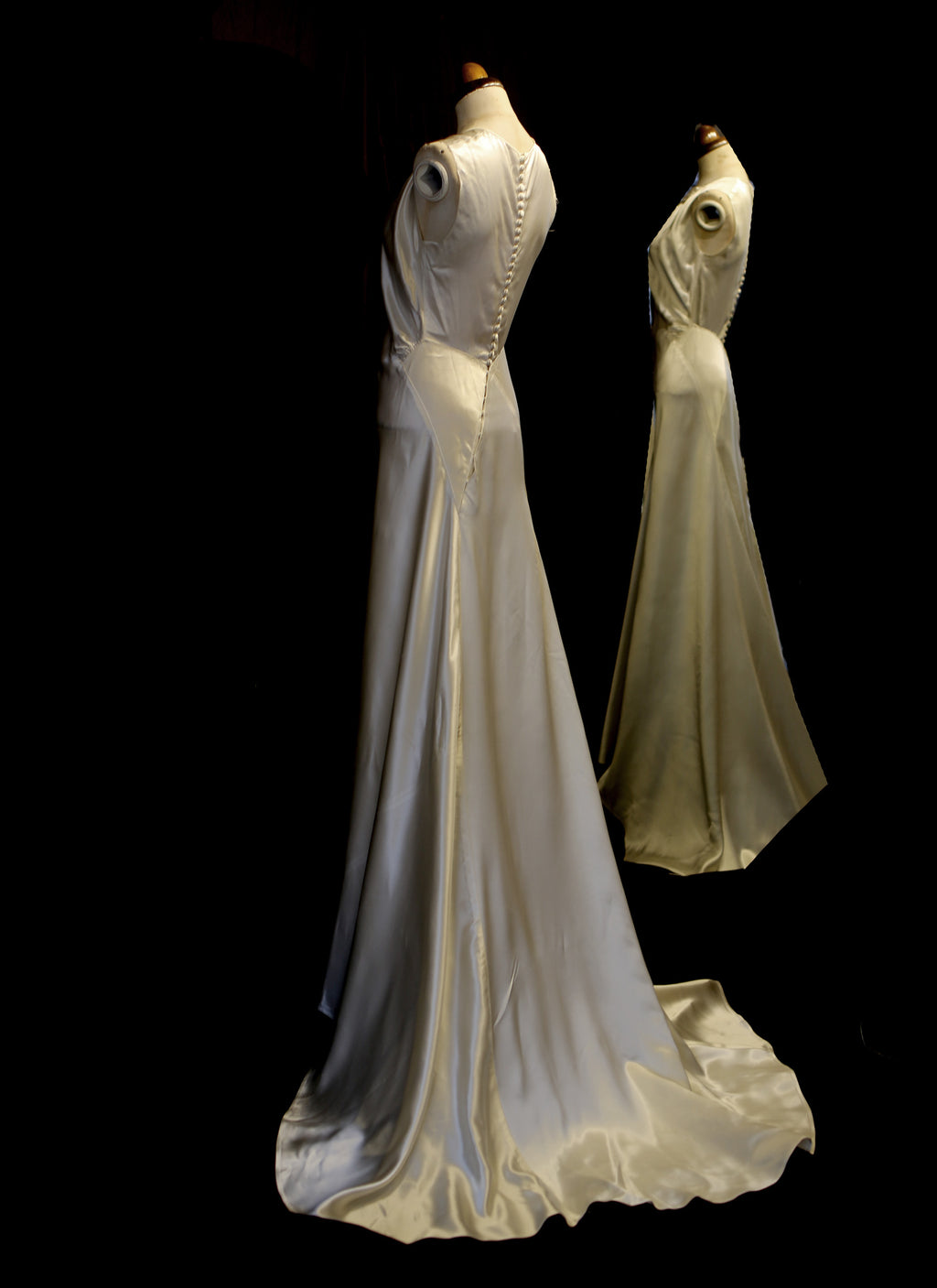 Vintage 1930s Ivory Satin Wedding Dress