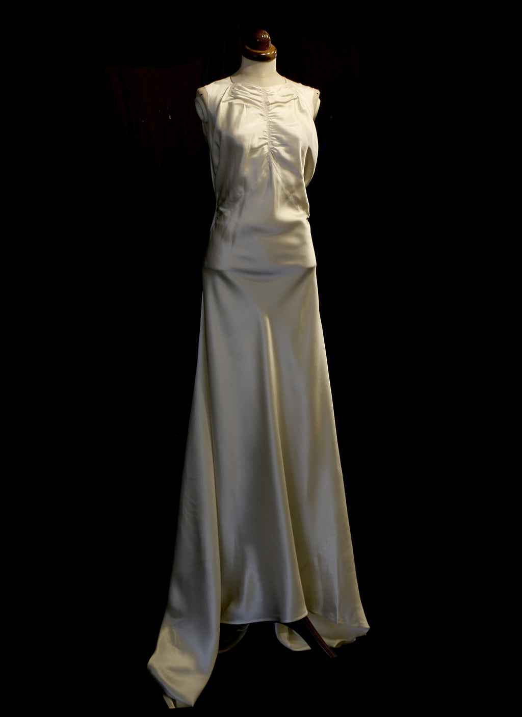 Vintage 1930s Ivory Satin Wedding Dress