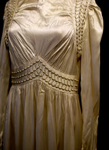 Vintage 1940s Luxury Ration Label  Jayant Model Ivory Satin Wedding Dress