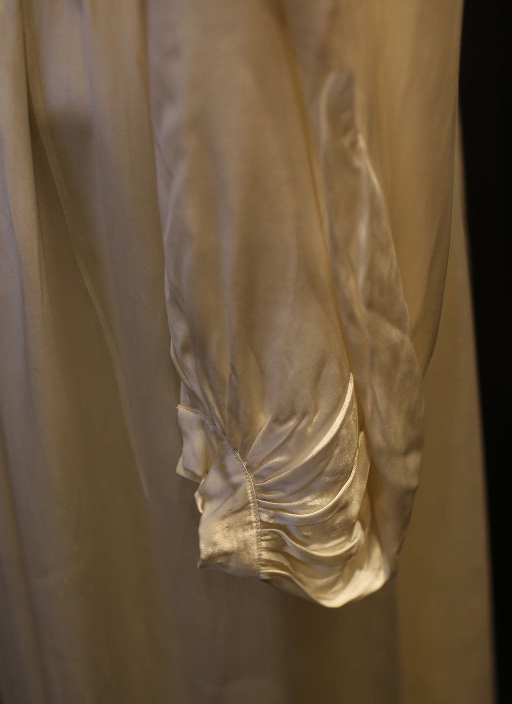 Vintage 1940s Luxury Ration Label  Jayant Model Ivory Satin Wedding Dress