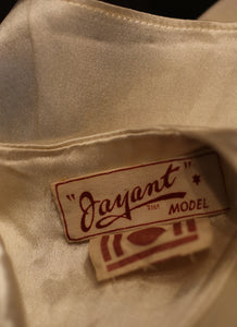Vintage 1940s Luxury Ration Label  Jayant Model Ivory Satin Wedding Dress