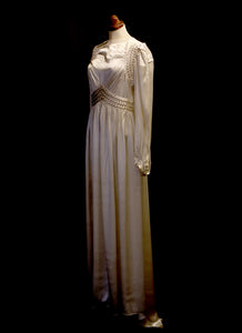 Vintage 1940s Luxury Ration Label  Jayant Model Ivory Satin Wedding Dress