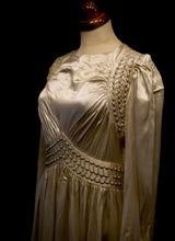 Vintage 1940s Luxury Ration Label  Jayant Model Ivory Satin Wedding Dress