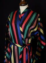 Vintage 1950s Stripe Taffeta Wrap Dress by Maxan