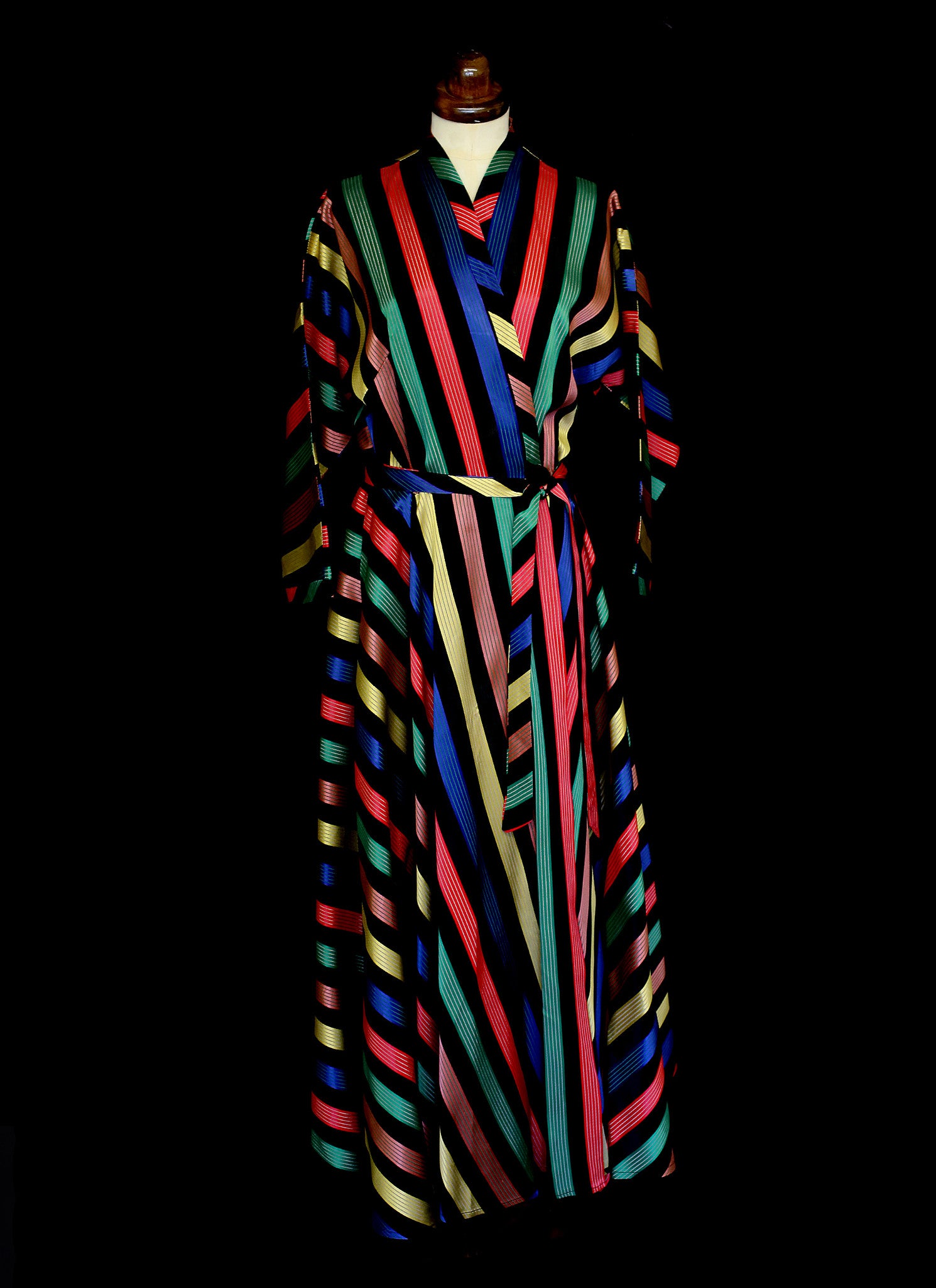 Vintage 1950s Stripe Taffeta Wrap Dress by Maxan