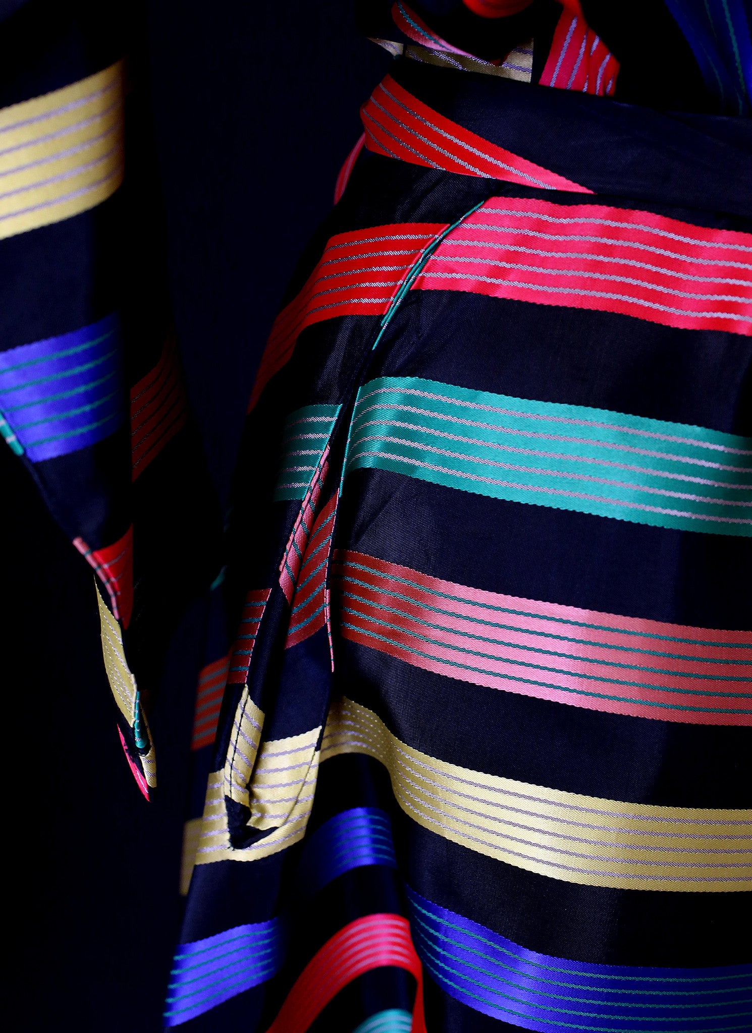 Vintage 1950s Stripe Taffeta Wrap Dress by Maxan