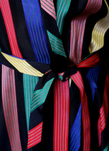 Vintage 1950s Stripe Taffeta Wrap Dress by Maxan