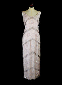 Vintage 1950s Blush Pink Sequin Wiggle Dress
