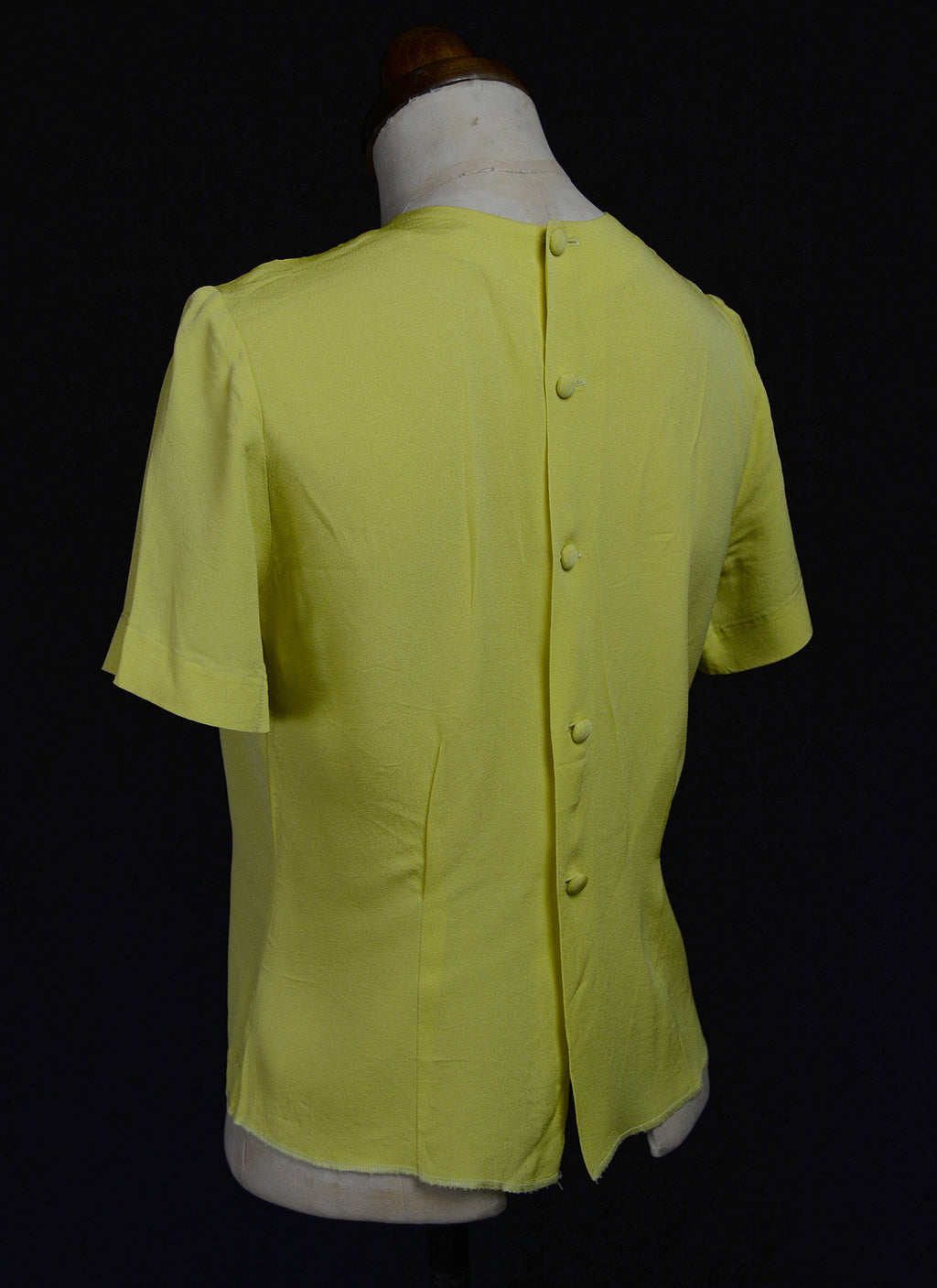 Vintage 1950s Yellow Crepe Top