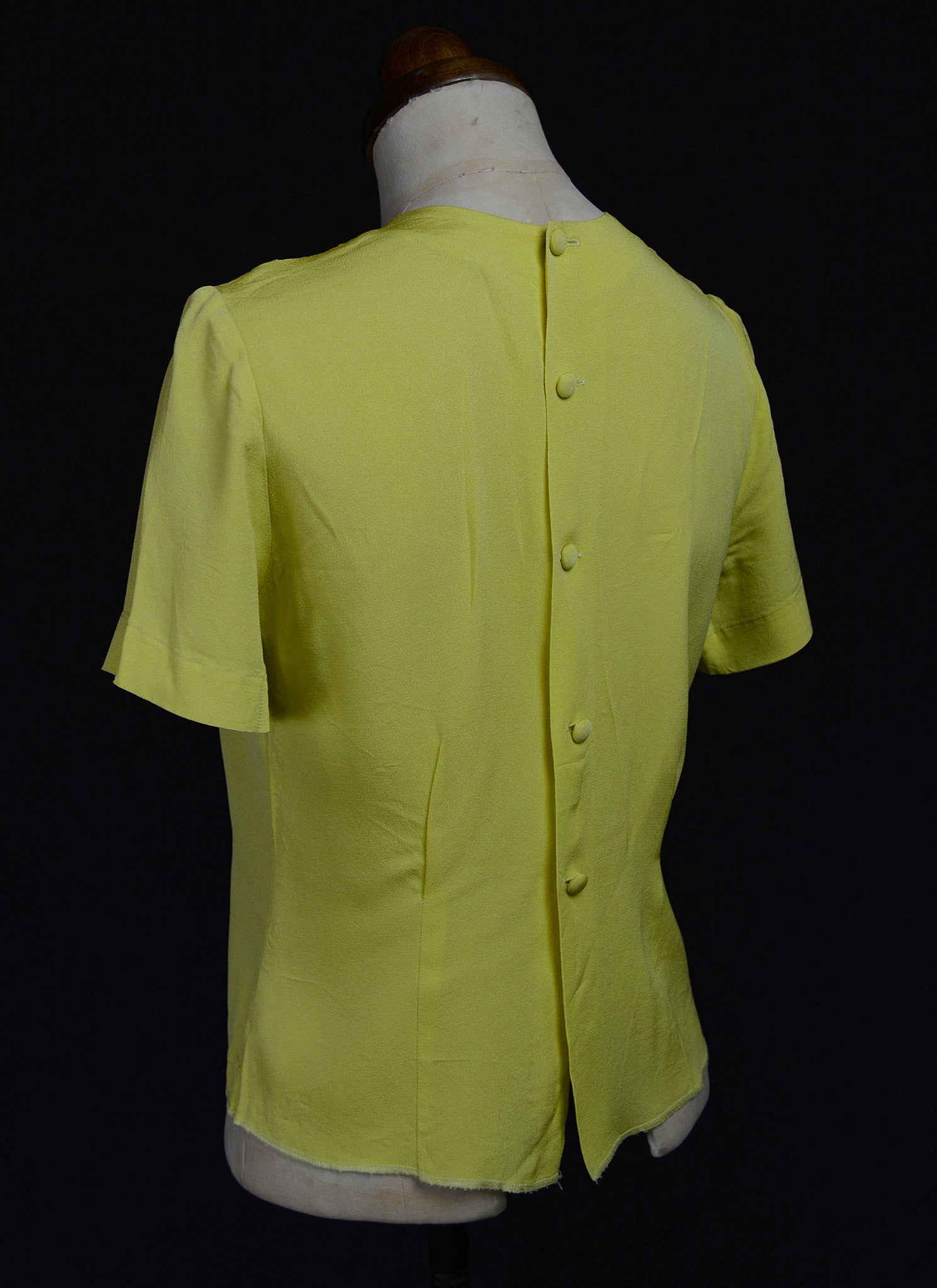 Vintage 1950s Yellow Crepe Top