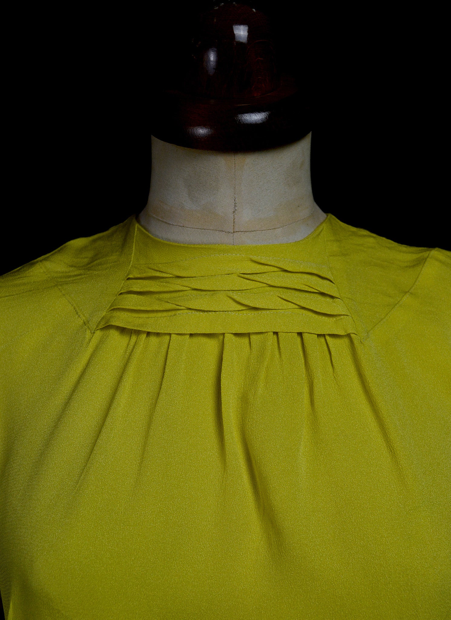 Vintage 1950s Yellow Crepe Top