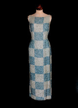 Vintage 1950s Blue Sequin Wiggle Dress