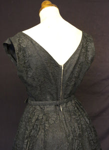 Vintage 1950s Black Lace Cocktail Dress