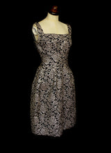 Vintage 1950s Silver Brocade Frank Usher Dress