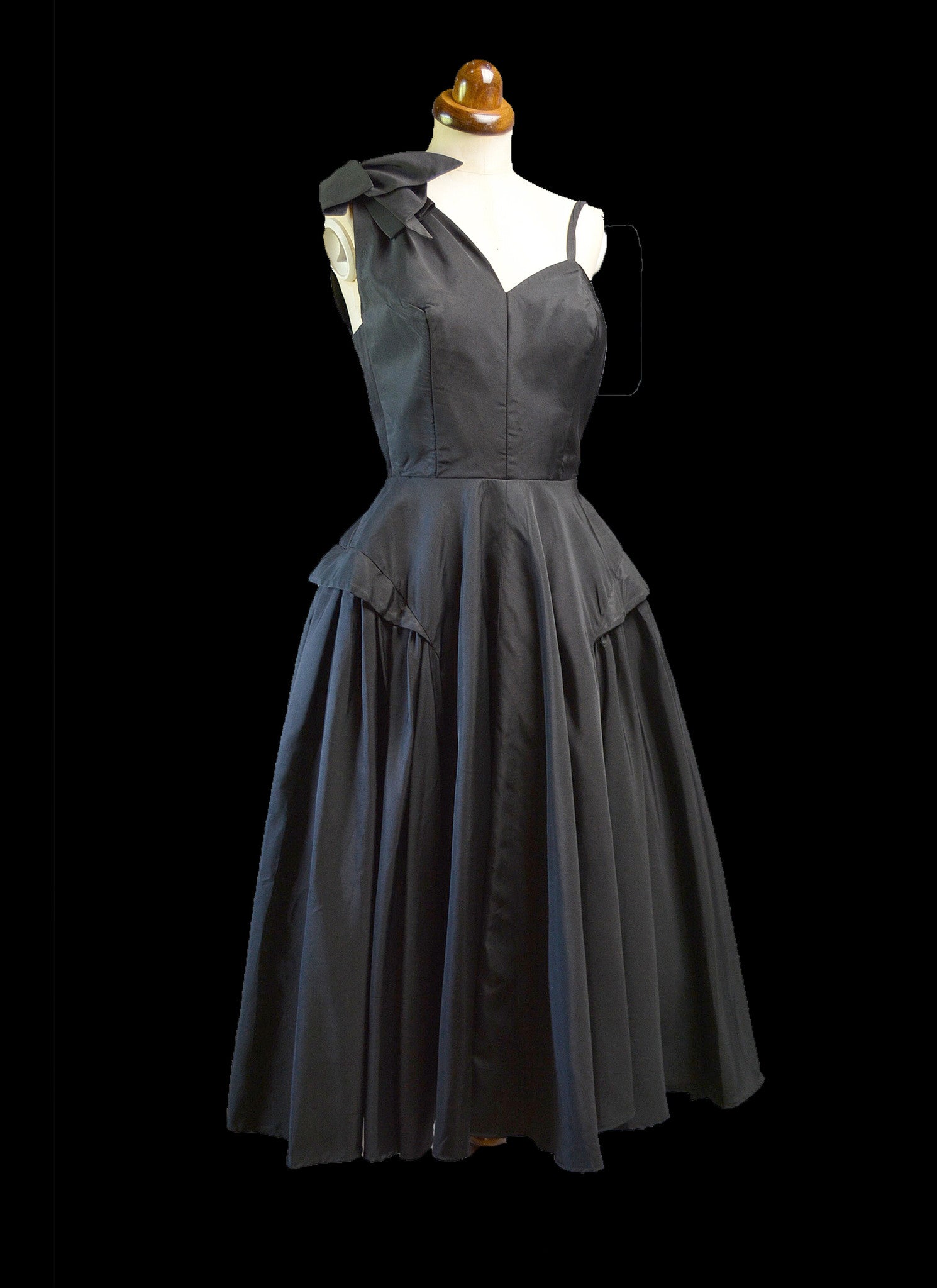 Vintage 1950s Black Gabardine New Look Dress ALEXANDRA-KING Vintage 1950s Black Gabardine New Look Dress ALEXANDRA-KING