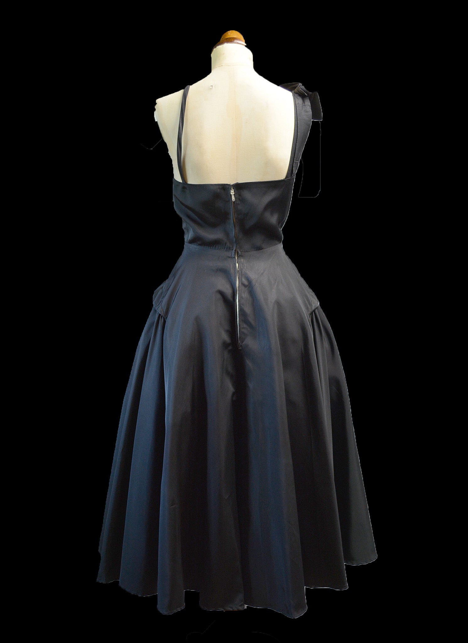 Vintage 1950s Black Gabardine New Look Dress