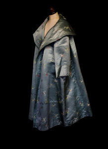Vintage 1950s Green Satin Opera Coat