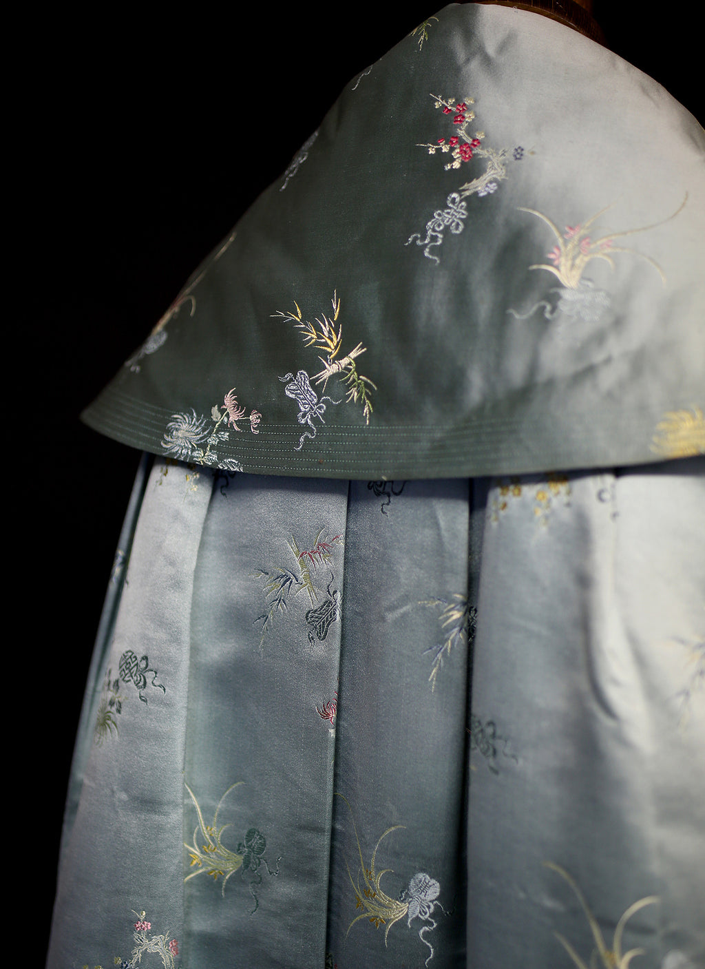 Vintage 1950s Green Satin Opera Coat