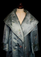 Vintage 1950s Green Satin Opera Coat