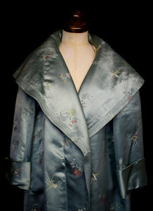 Vintage 1950s Green Satin Opera Coat