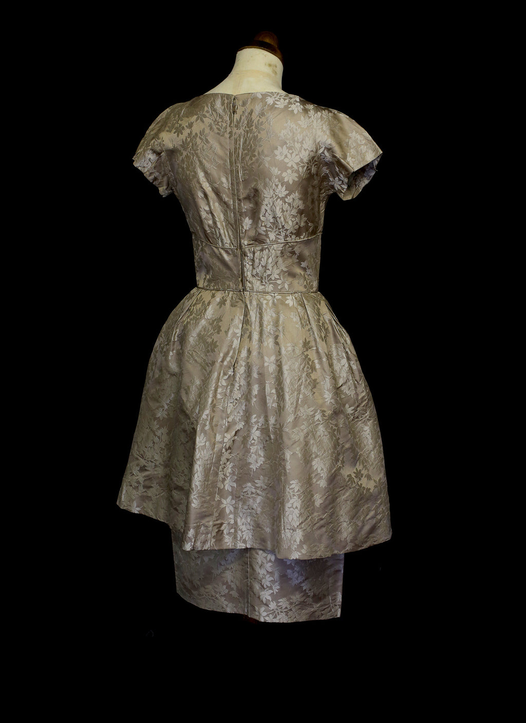 Vintage 1950s Oyster Silk Cocktail Dress