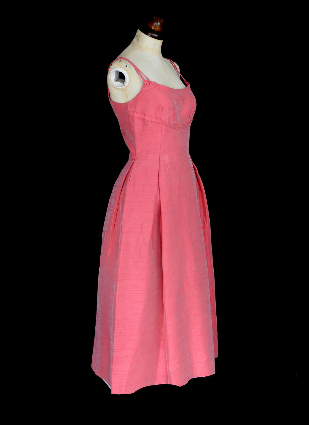 Vintage 1950s Pink Silk Cocktail Dress