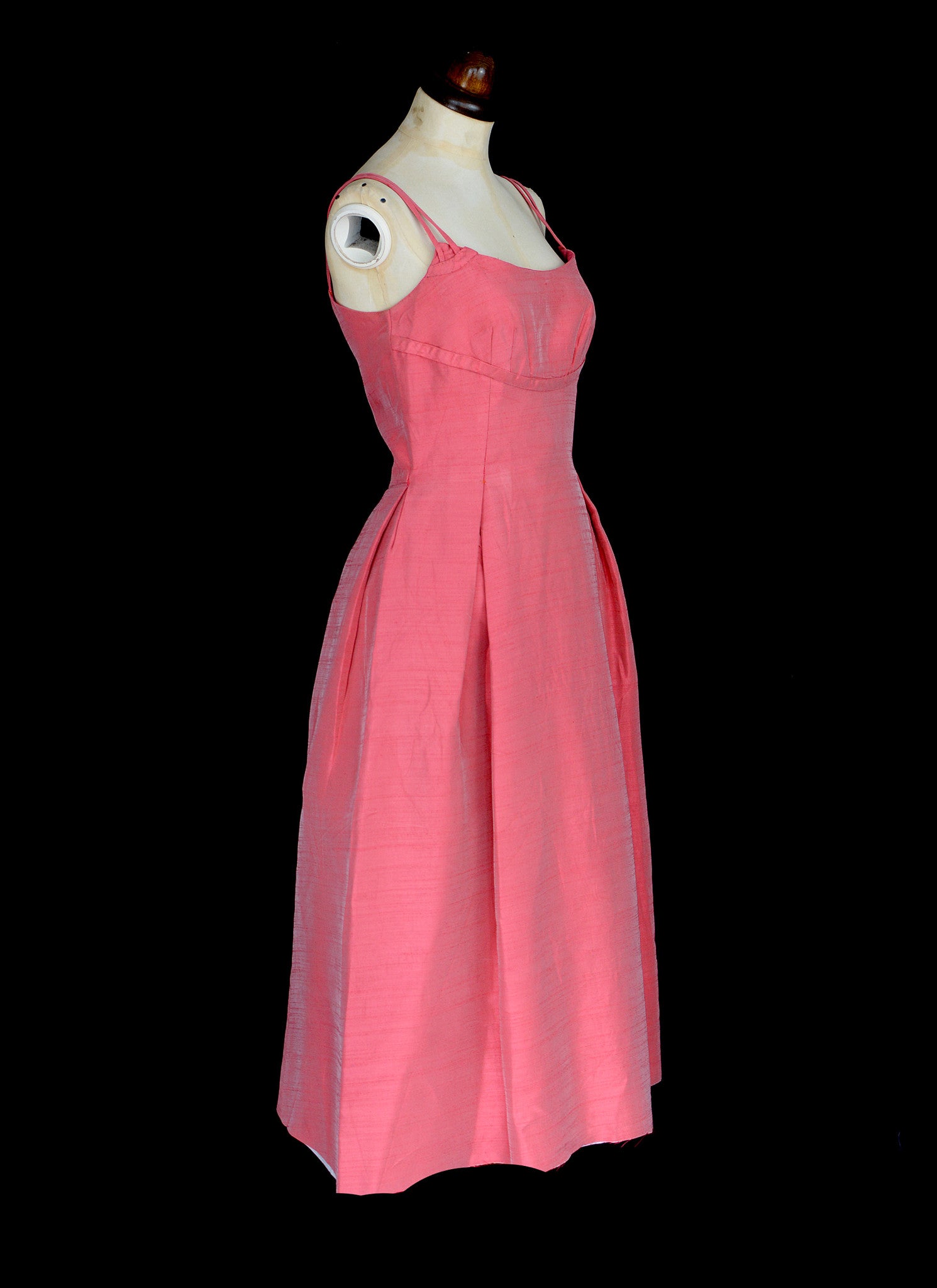 Vintage 1950s Pink Silk Cocktail Dress