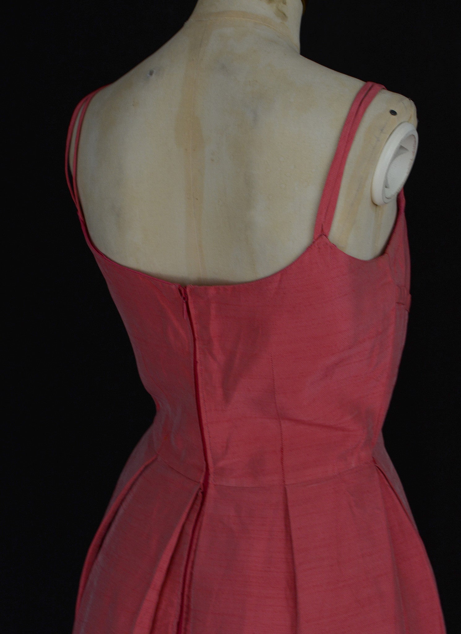 Vintage 1950s Pink Silk Cocktail Dress