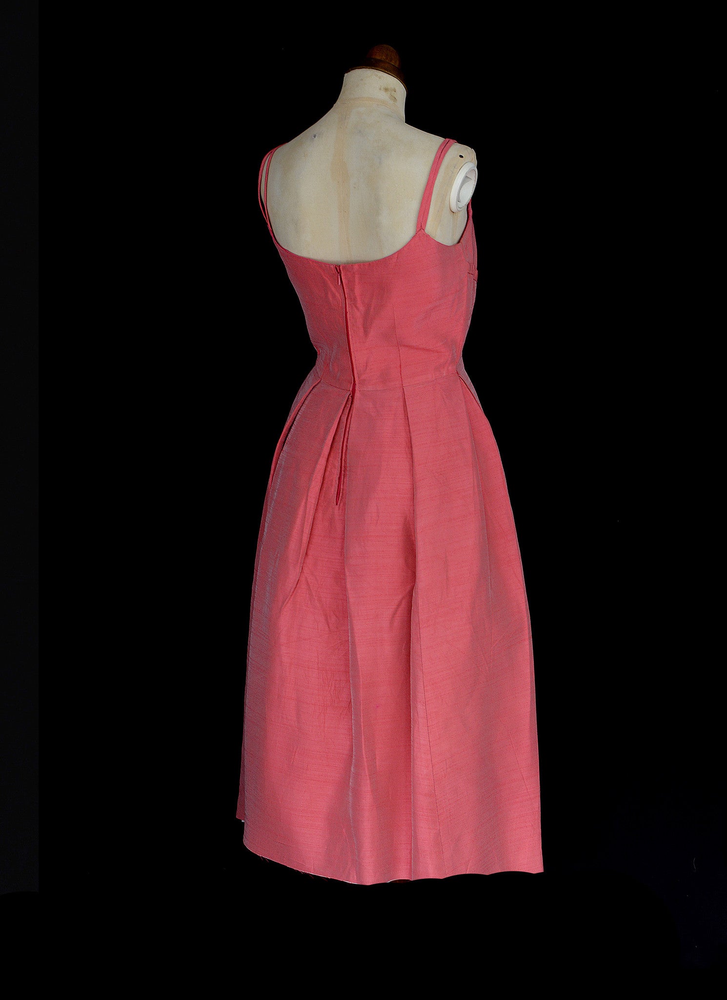 Vintage 1950s Pink Silk Cocktail Dress