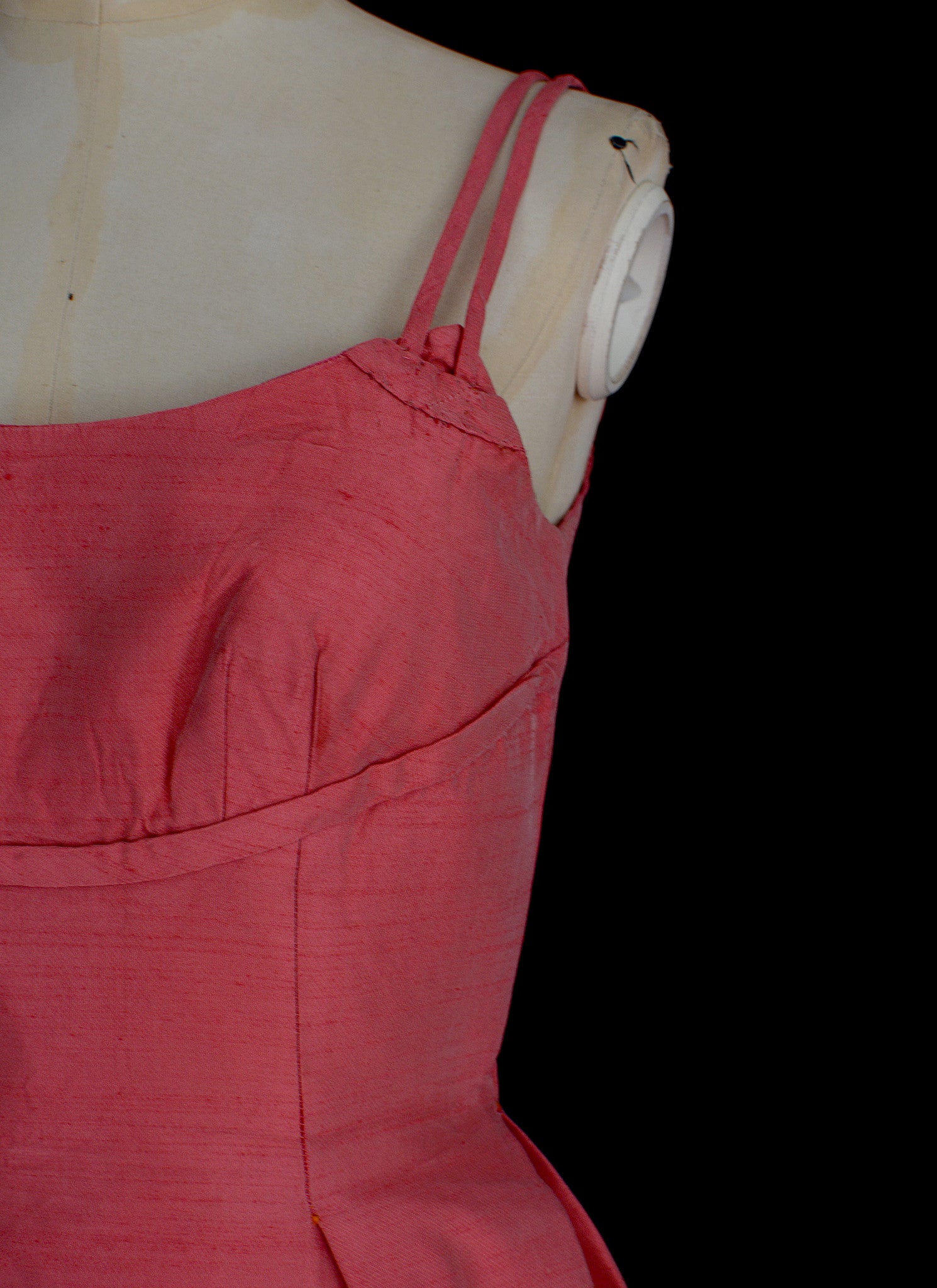 Vintage 1950s Pink Silk Cocktail Dress
