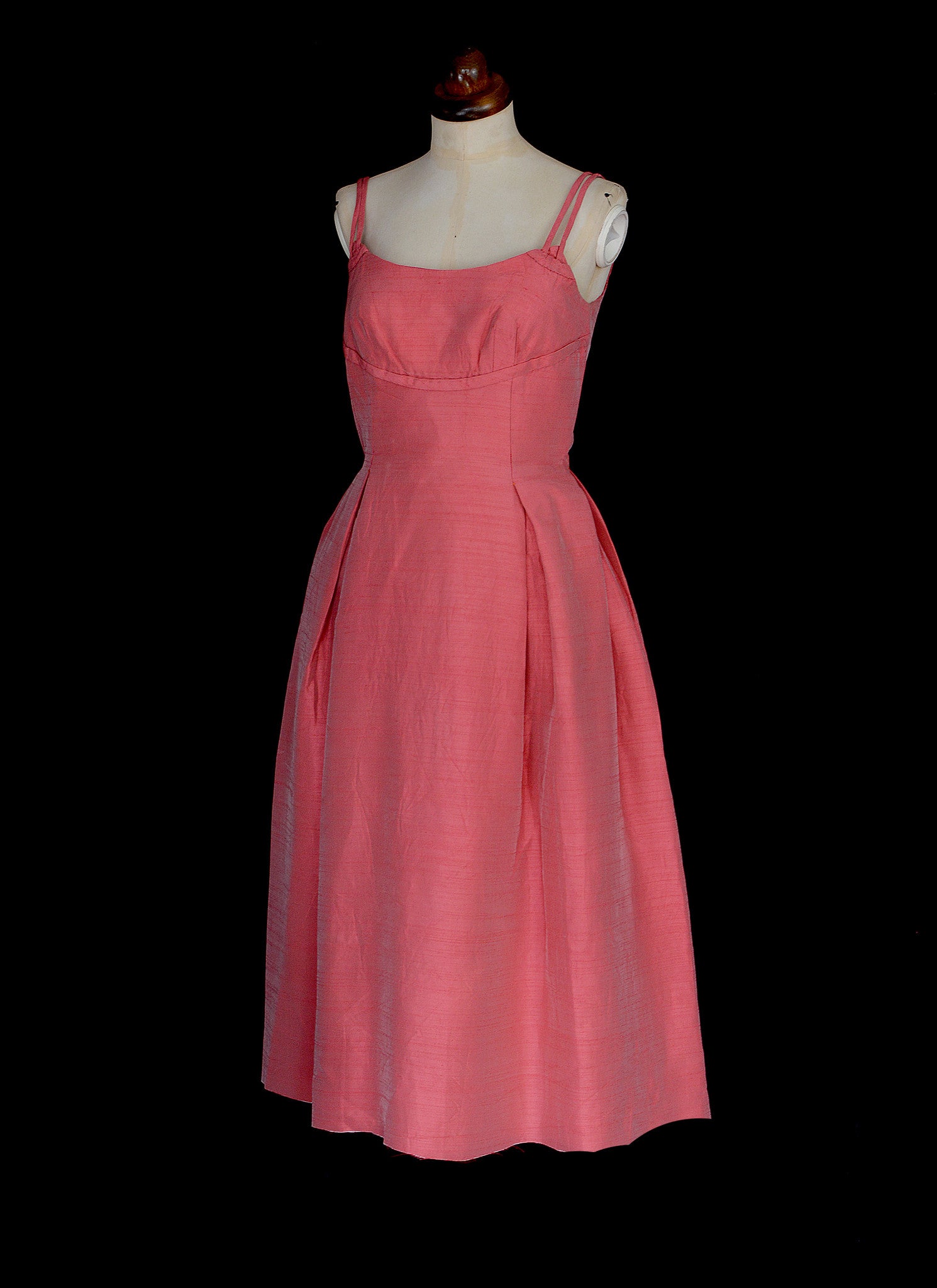 Vintage 1950s Pink Silk Cocktail Dress