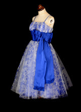 Vintage 1950s Blue Tulle Prom Dress