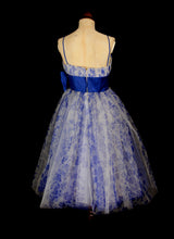 Vintage 1950s Blue Tulle Prom Dress