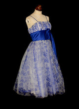 Vintage 1950s Blue Tulle Prom Dress