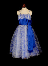 Vintage 1950s Blue Tulle Prom Dress