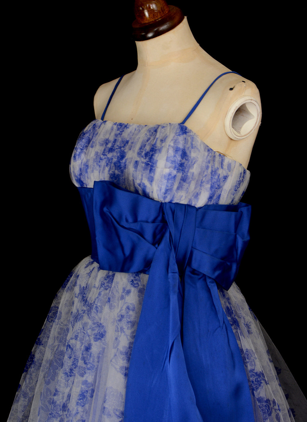 Vintage 1950s Blue Tulle Prom Dress