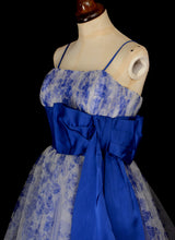 Vintage 1950s Blue Tulle Prom Dress