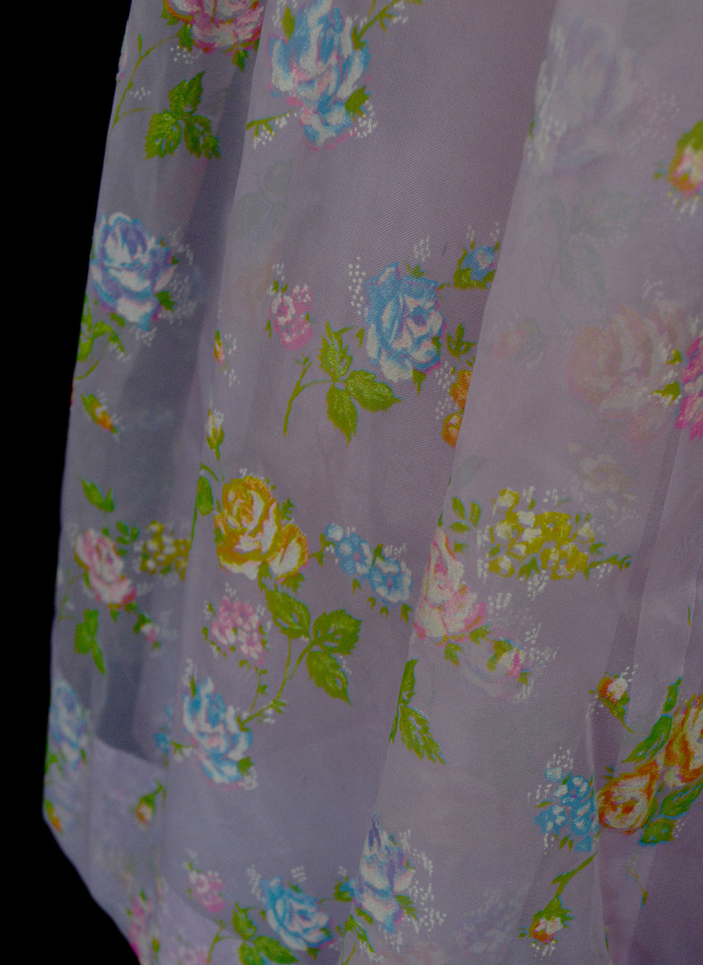 Vintage 1950s Lilac Floral Prom Dress