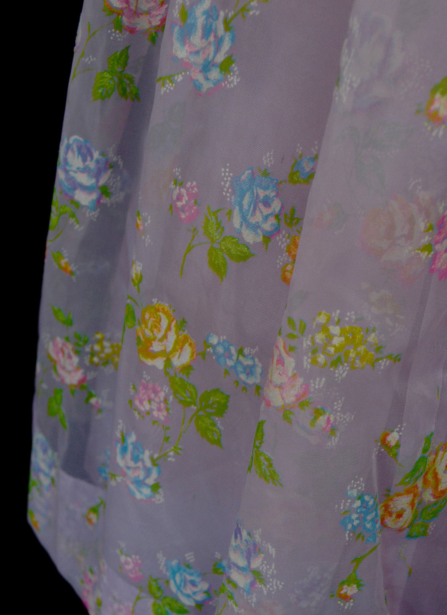 Vintage 1950s Lilac Floral Prom Dress