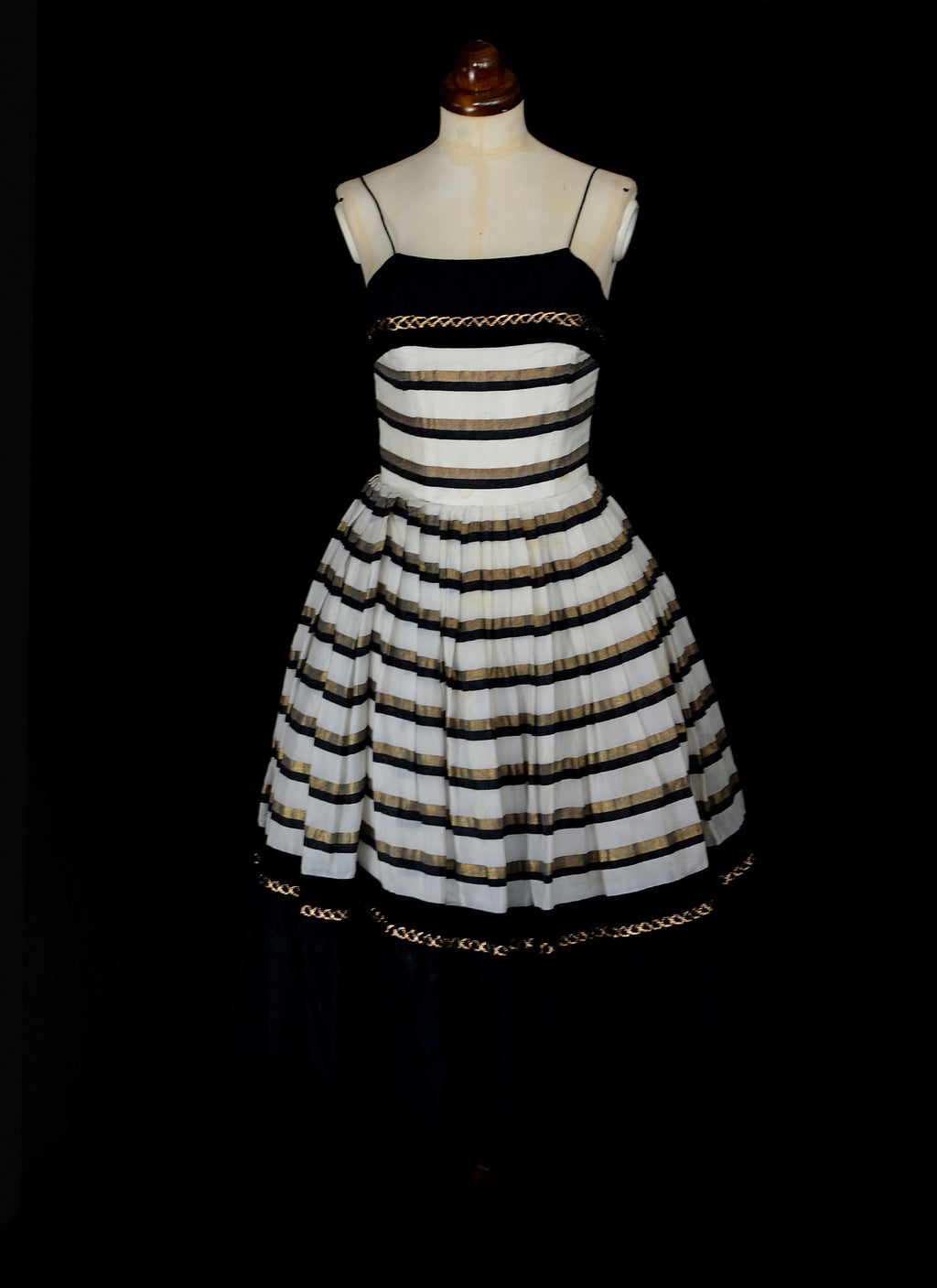 Vintage 1950s Stripe Cocktail Dress
