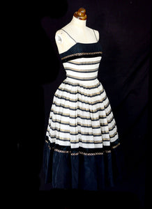 Vintage 1950s Stripe Cocktail Dress
