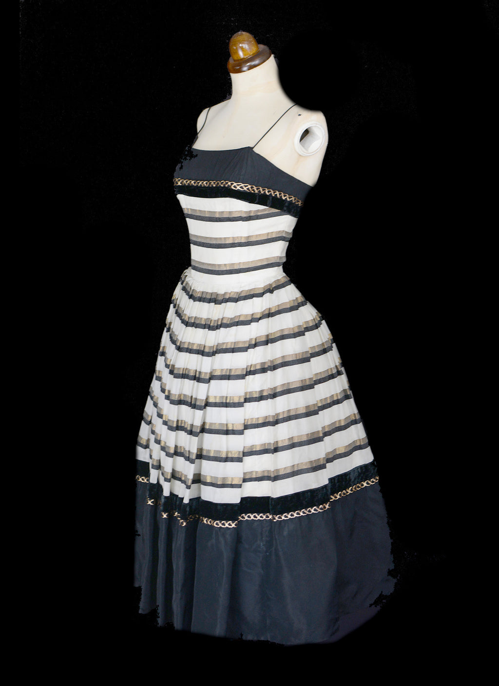 Vintage 1950s Stripe Cocktail Dress