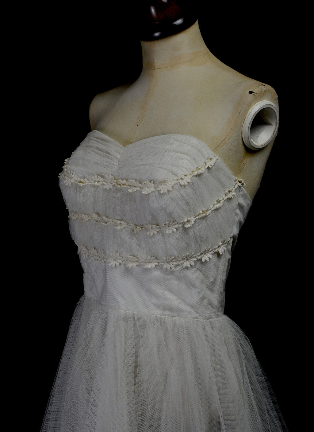 RESERVED Vintage 1950s Tulle Prom / Wedding Dress