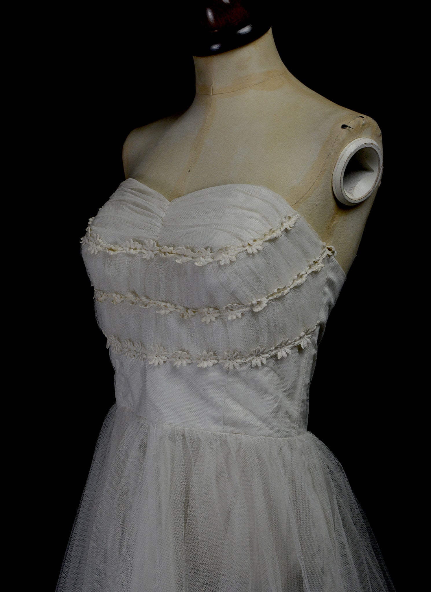 RESERVED Vintage 1950s Tulle Prom / Wedding Dress