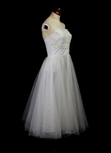 RESERVED Vintage 1950s Tulle Prom / Wedding Dress