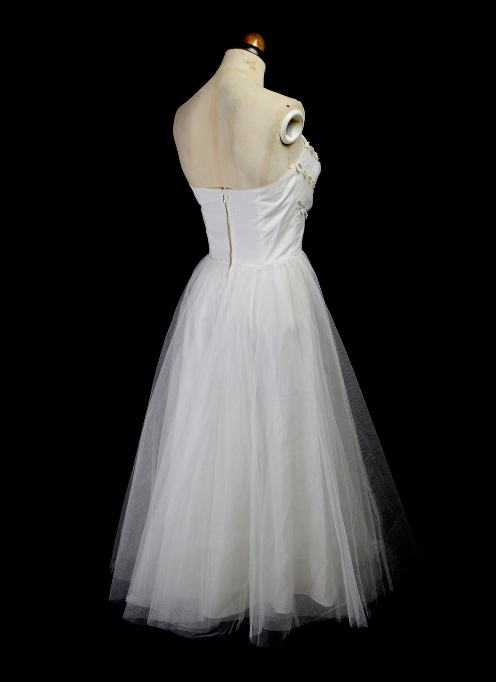 RESERVED Vintage 1950s Tulle Prom / Wedding Dress