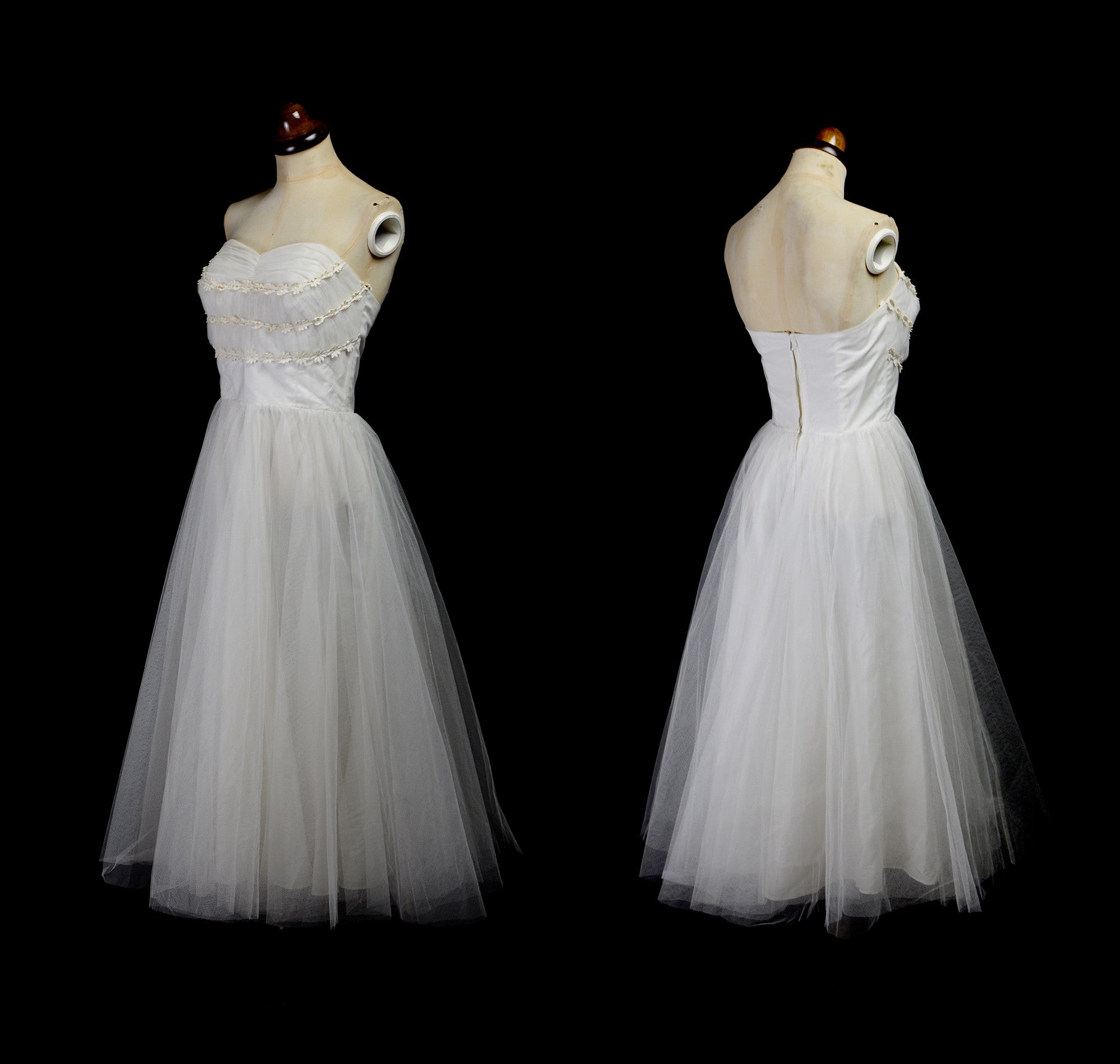 RESERVED Vintage 1950s Tulle Prom / Wedding Dress