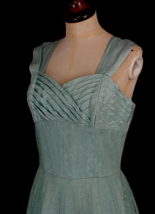 Vintage 1950s Blue Lace Formal Gown