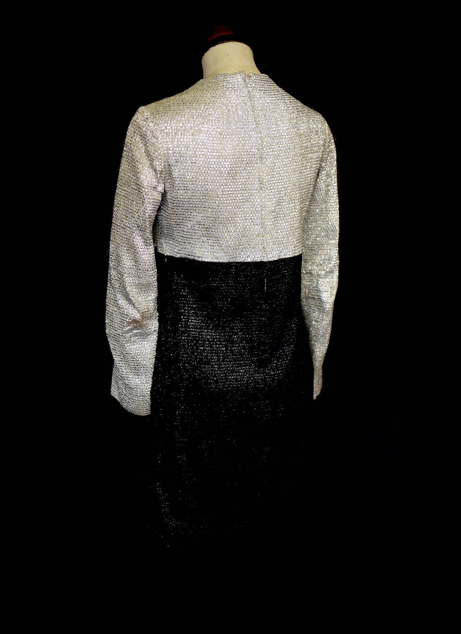 Vintage 1960s Black Silver Mod Dress